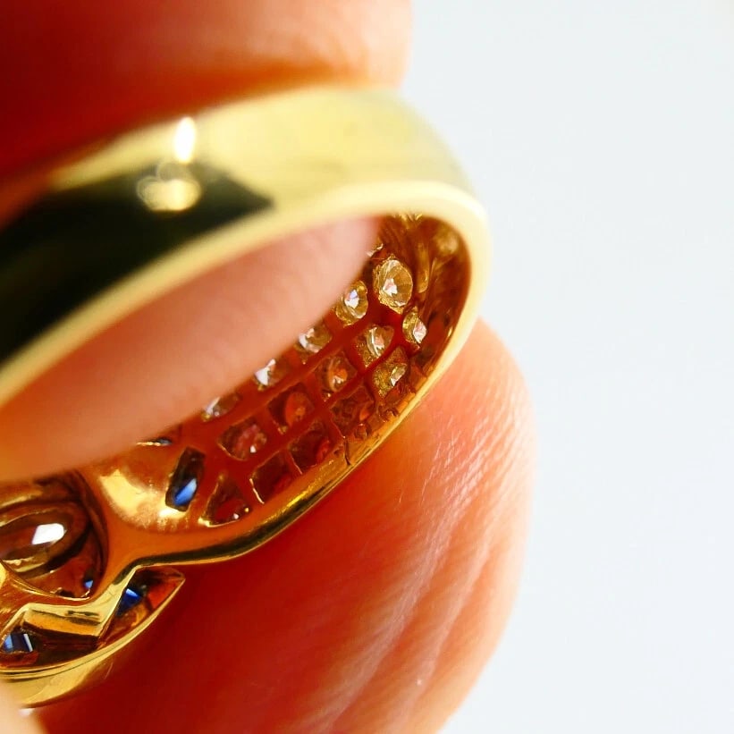 Mauboussin Ring Diamond Sapphire 18k Gold - 10