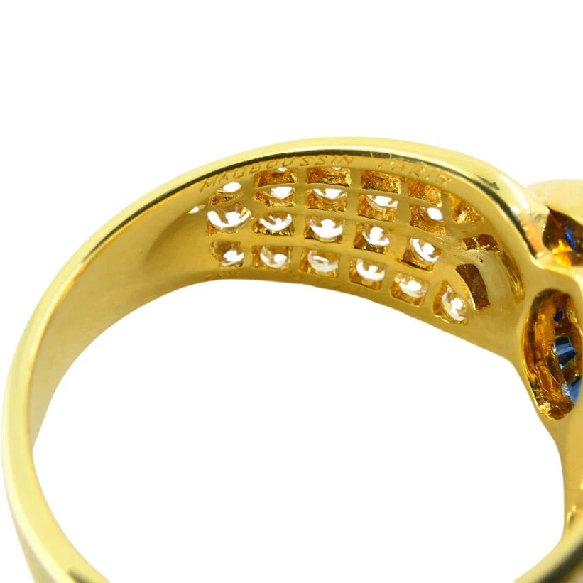 Mauboussin Ring Diamond Sapphire 18k Gold - 8