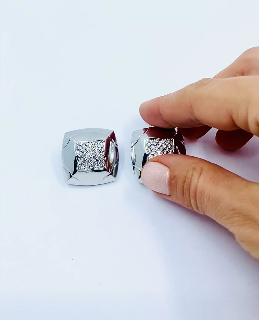 Bvlgari Pyramid White Gold Earrings Diamond - 2