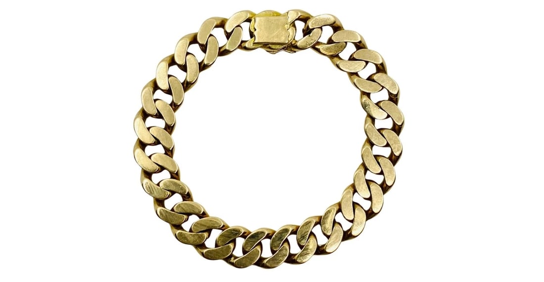 Vintage French Bracelet 18k Gold Curb Link: Title: Vintage French Bracelet 18k Gold Curb Link Description: Nadine Krakov Collection Fine Jewelry, Arts & Antiques 9454 Wilshire Blvd. Ste M20 Beverly Hills, CA 90212 VK JIOOO CARTIER 18 karat
