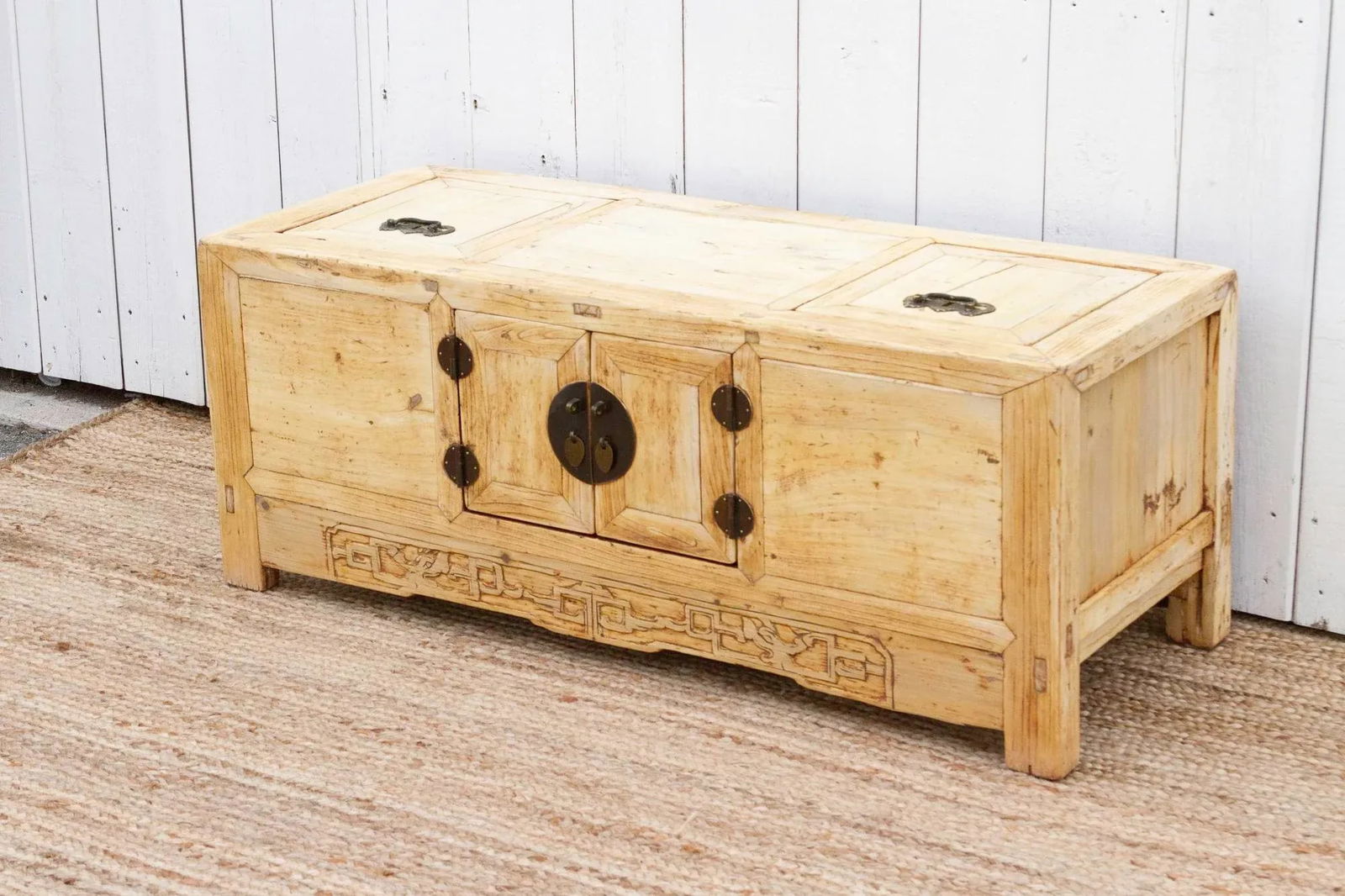 Antique Bleached Wood Chinese Chest - 7