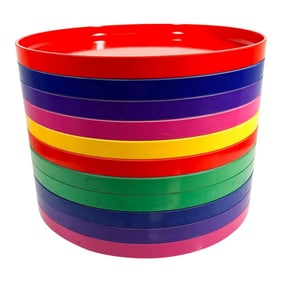 1964 MoMA Massimo & Lella Vignelli 11 Stackable Color Plates Heller Design