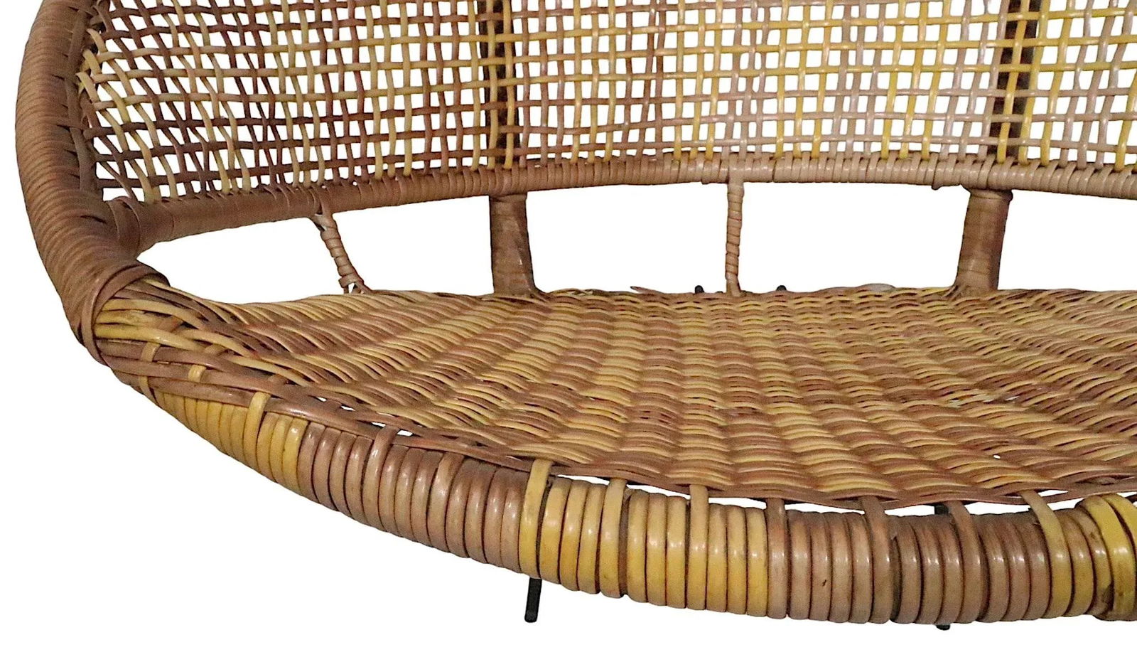 Mid Century Faux Bamboo Wrought Iron Shell Chair C 1950's - 10