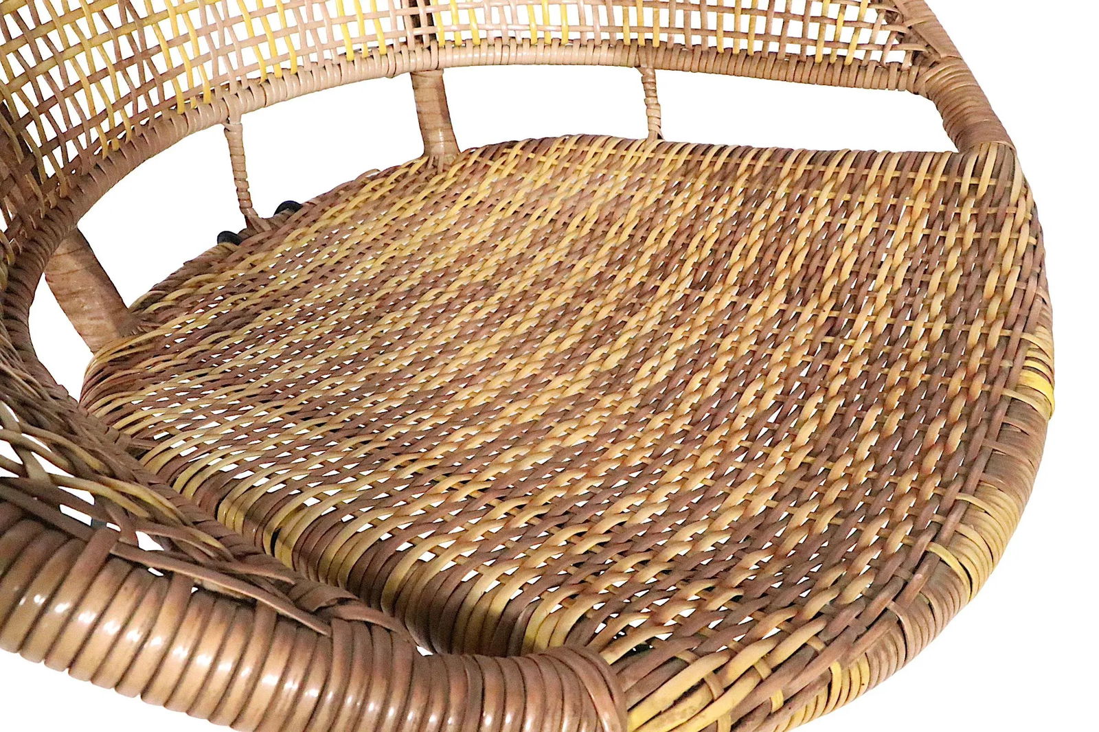 Mid Century Faux Bamboo Wrought Iron Shell Chair C 1950's - 12