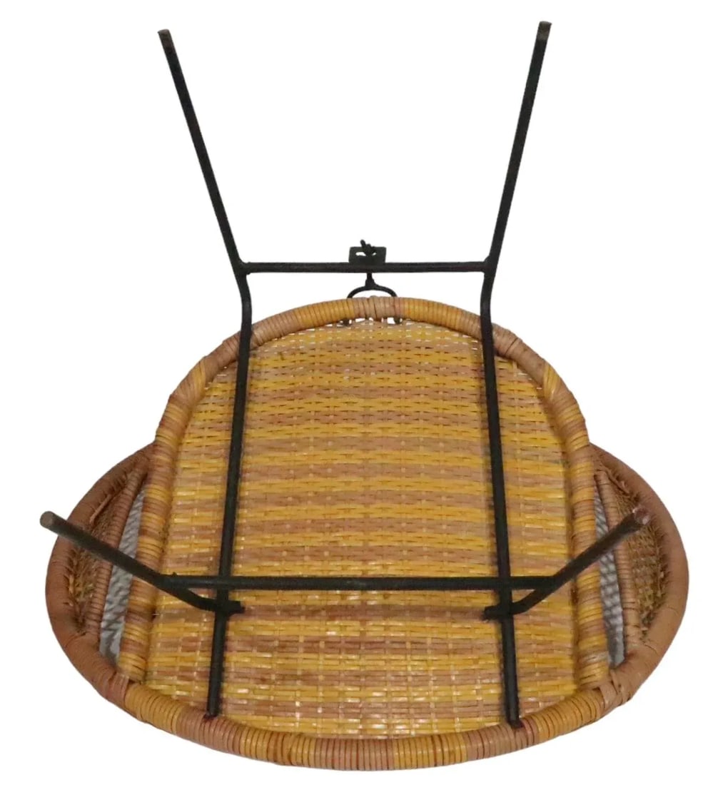 Mid Century Faux Bamboo Wrought Iron Shell Chair C 1950's - 2