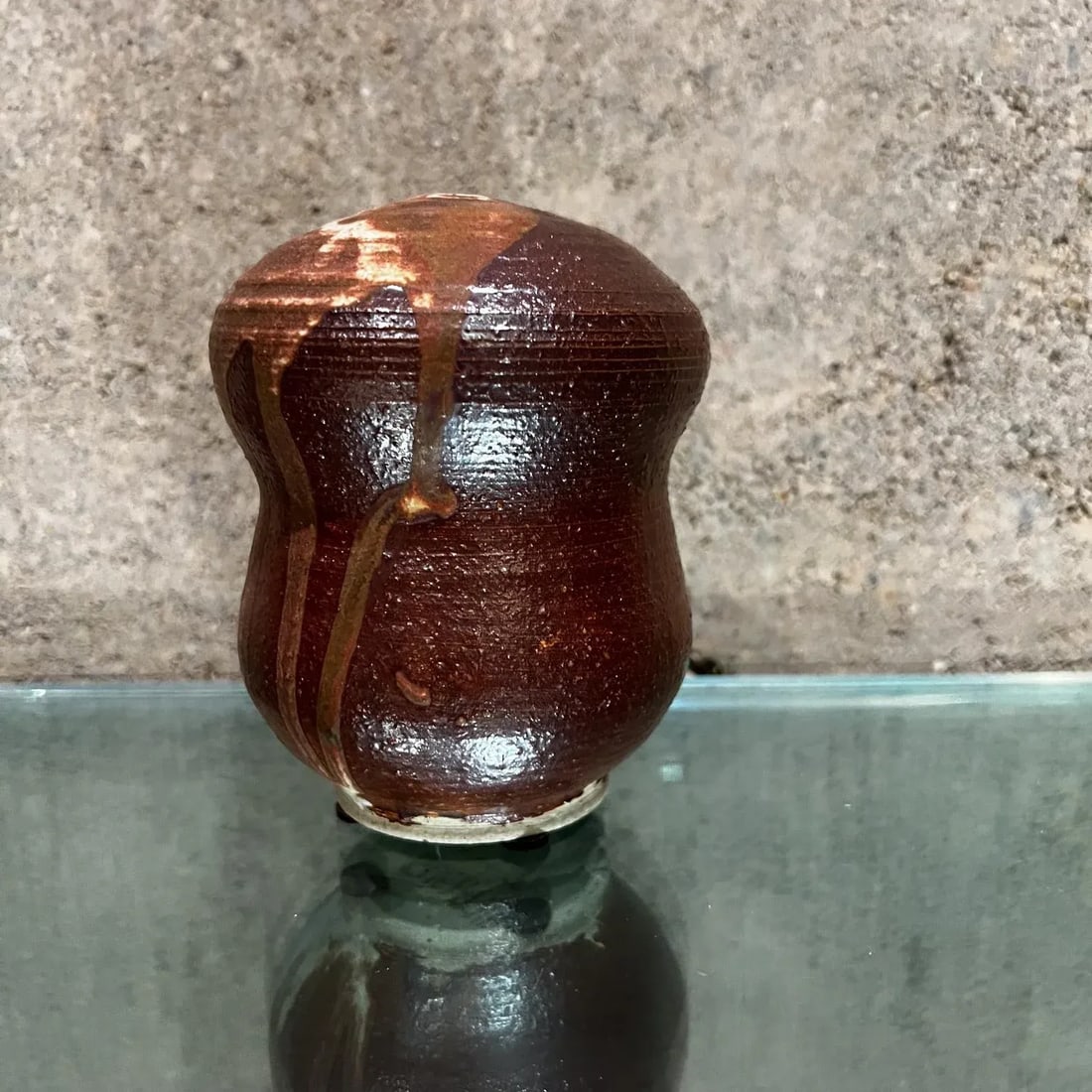 1977 Guenther Art Pottery Drip Glazed Bud Vase Signed - 3