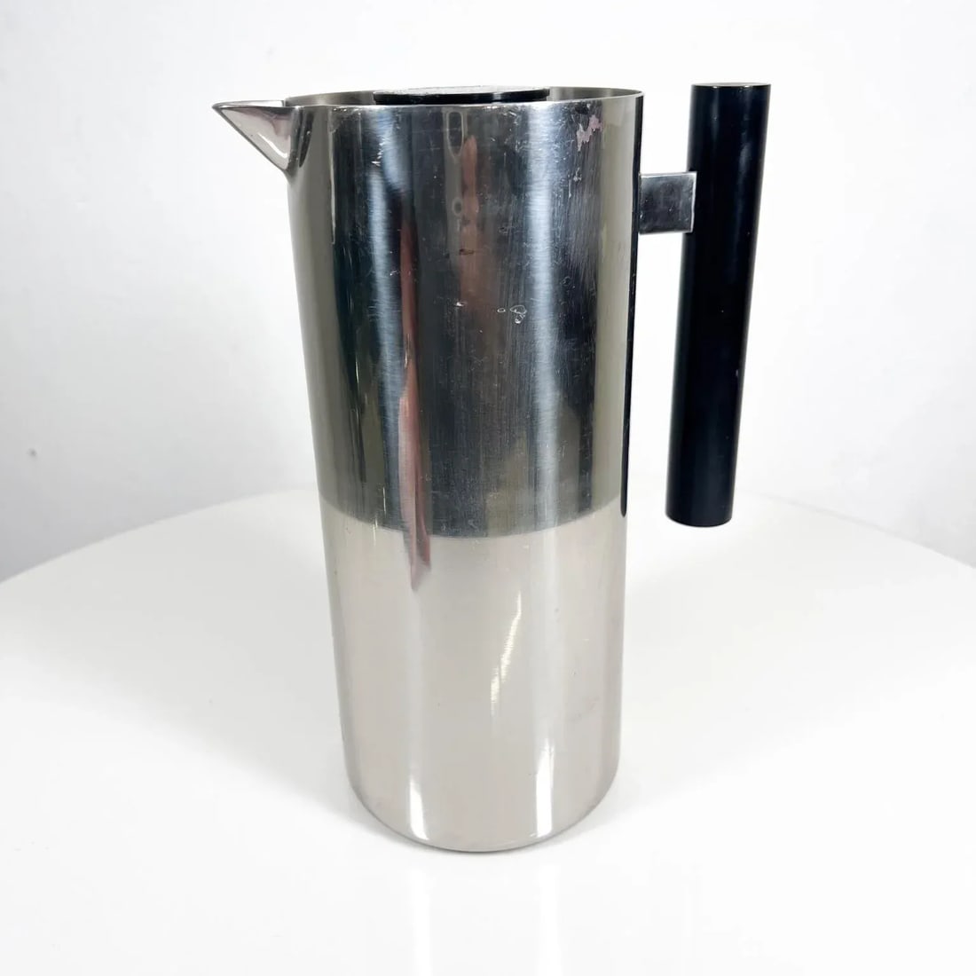 1950s Smith Metal Arts Stainless Modern Pitcher Carafe Buffalo Ny - 2