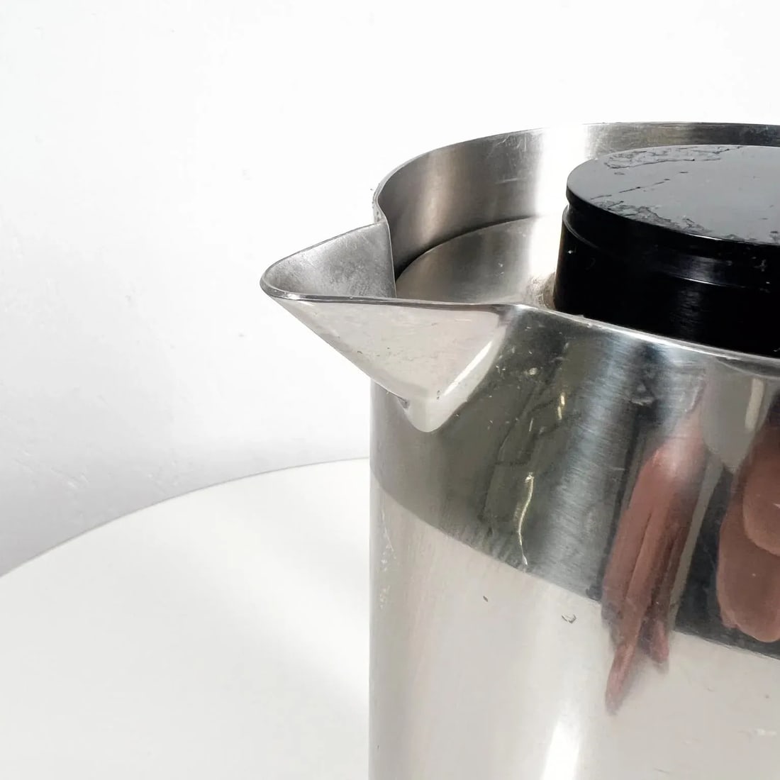 1950s Smith Metal Arts Stainless Modern Pitcher Carafe Buffalo Ny - 4