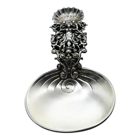 Antique Gorham Sterling Silver Nude Female Art Nouveau Wine Tasting Tester Nut Serving Spoon 1890