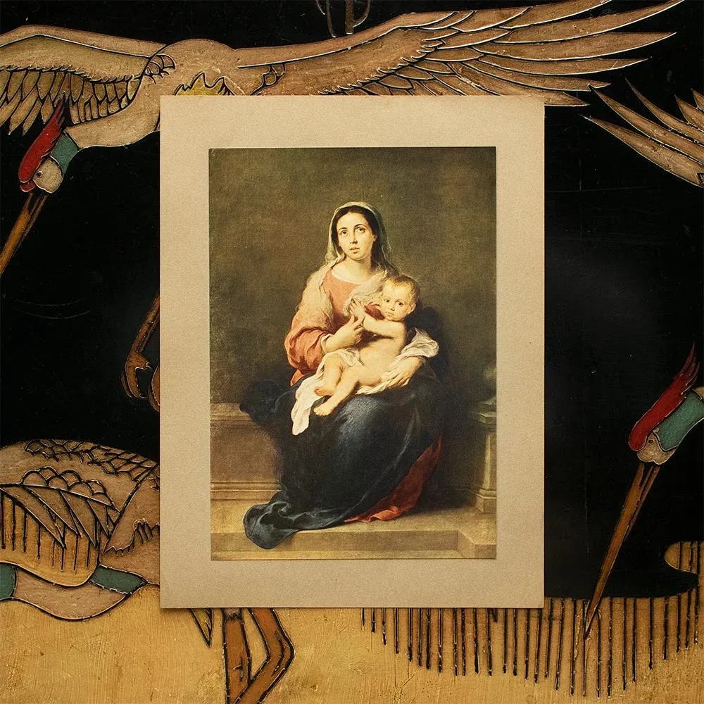 1900s After Bartolomé Esteban Murillo, "The Virgin With the Child" Antique Full-Color Print - 3