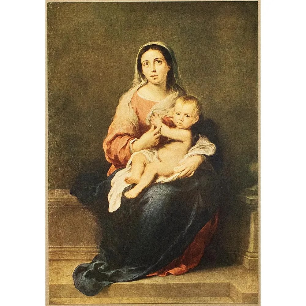 1900s After Bartolomé Esteban Murillo, "The Virgin With the Child" Antique Full-Color Print - 7