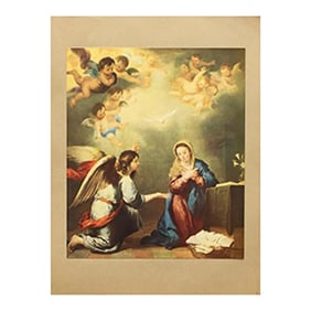 1900s After Bartolomé Esteban Murillo, "The Annunciation" Antique Full-Color Print