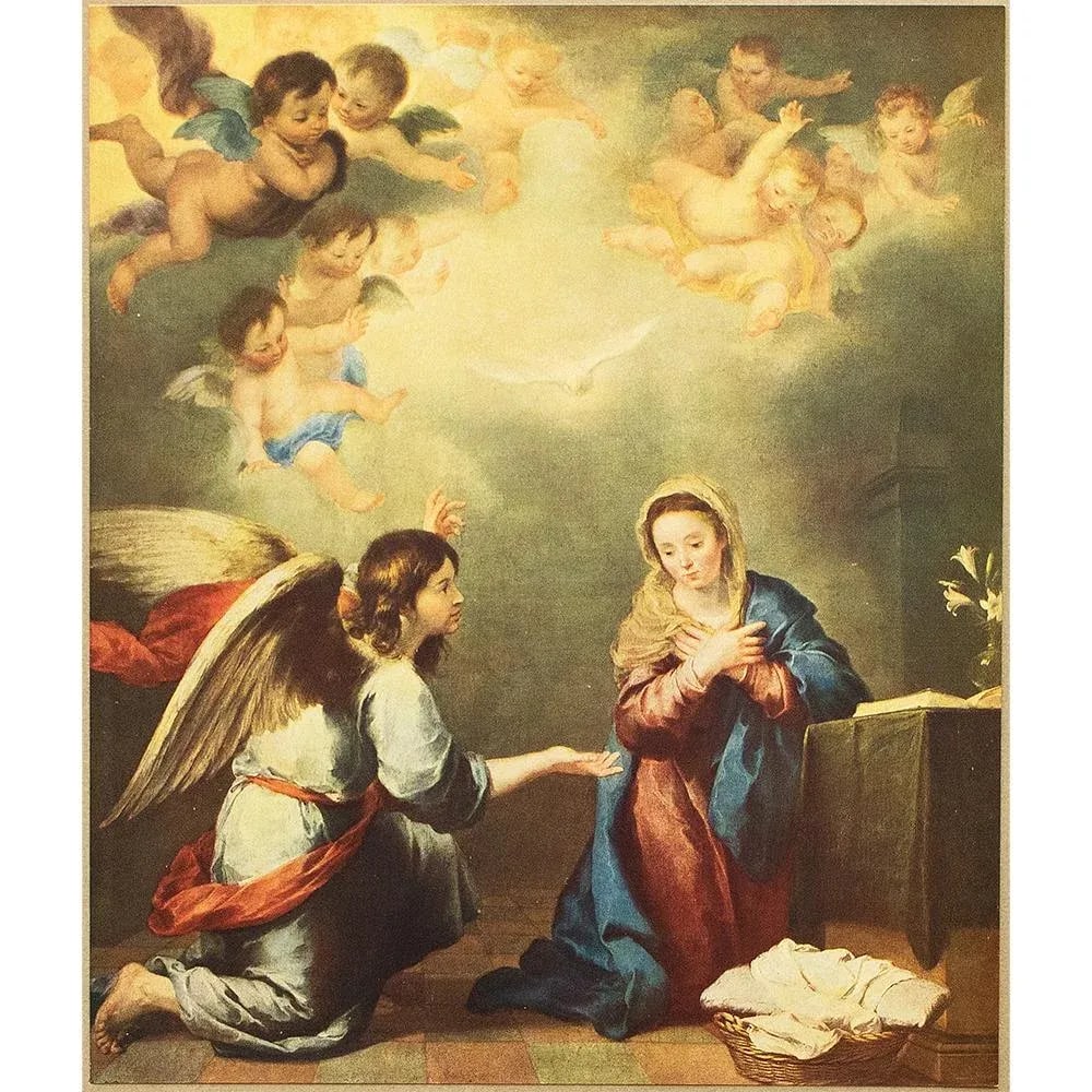 1900s After Bartolomé Esteban Murillo, "The Annunciation" Antique Full-Color Print - 2