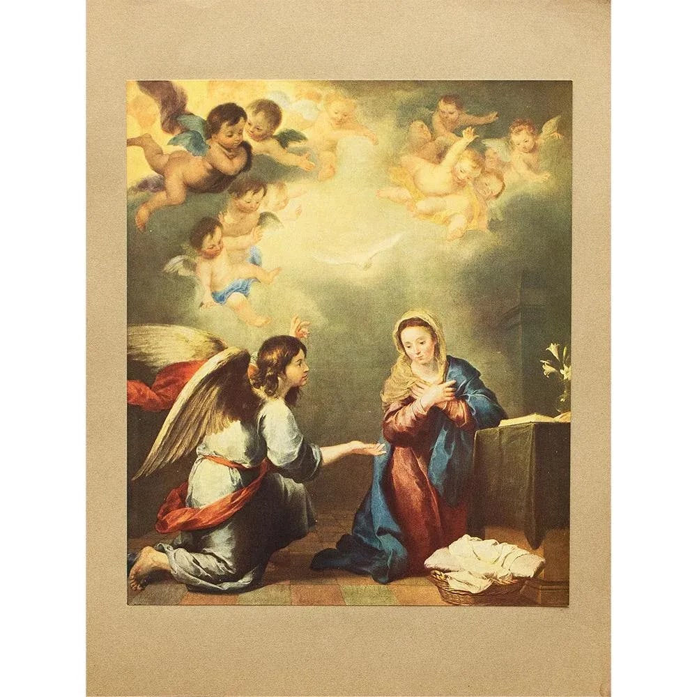 1900s After Bartolomé Esteban Murillo, "The Annunciation" Antique Full-Color Print - 8