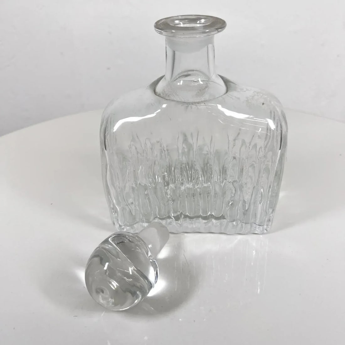 1940s Art Deco Leaded Glass Crystal Decanter W/ Stopper - 3