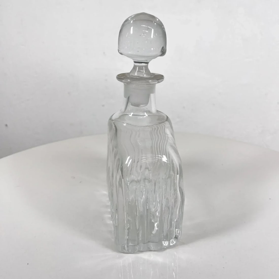 1940s Art Deco Leaded Glass Crystal Decanter W/ Stopper - 8