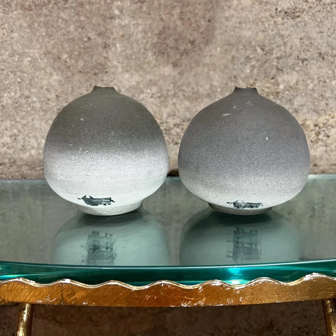 1970s Art Pottery El Toro Weed Pot Bud Vase Pair - 2