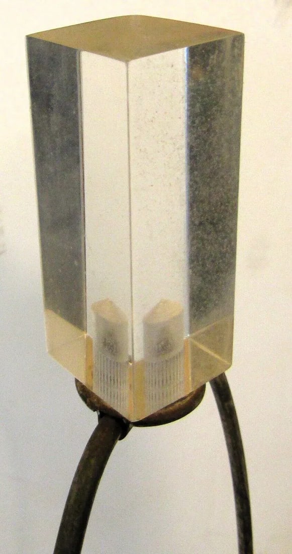 Vintage Octagon Lucite and Marbled Look Table Lamp Attributed to Maitland-Smith - 8