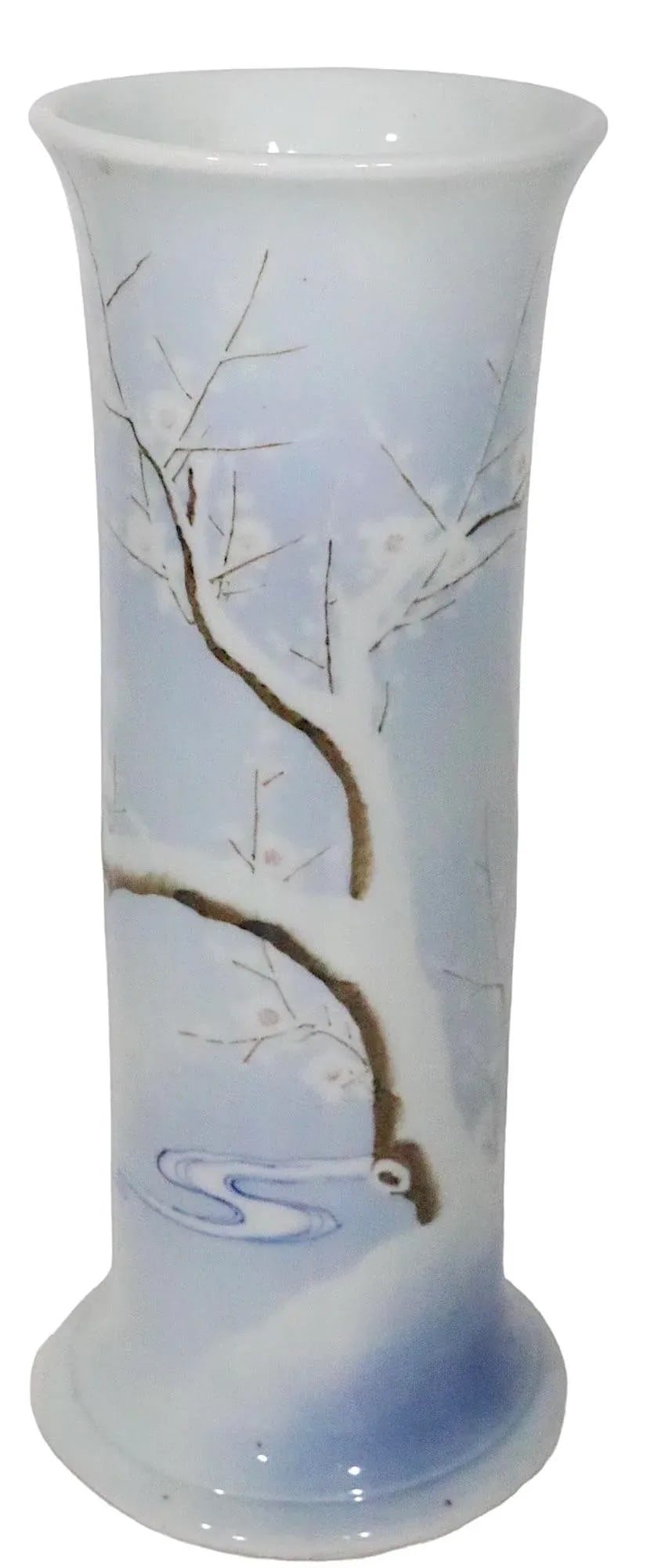 Early 20th C. Blue and White Japanese Ceramic Porcelain Floor Vase Umbrella Cane Stand - 4