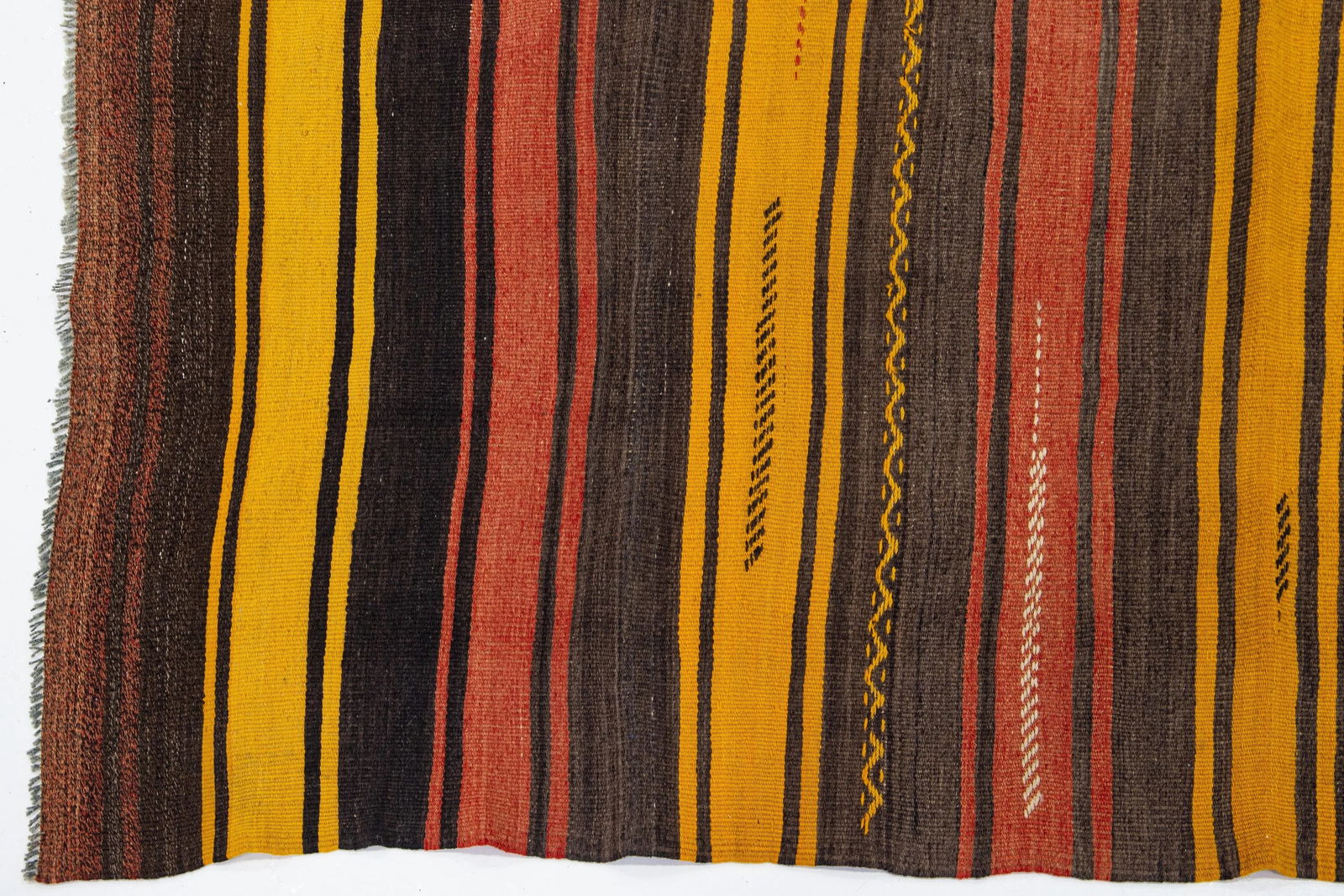 1960s Vintage Kilim Handmade Multicolor Geometric Wool Rug - 4