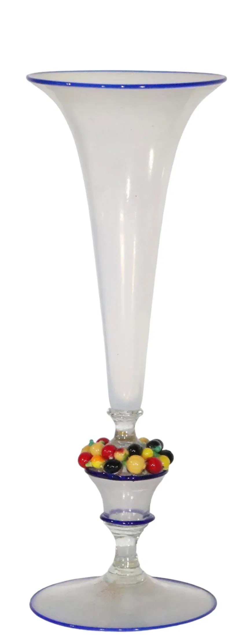 Decorative Trumpet Form Art Glass Murano Vase Poss. Venini - 7