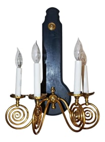 4-Arm Brass Swirl Sconce