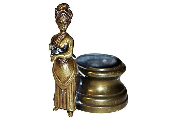 19c Brass Toothpick Holder - 4