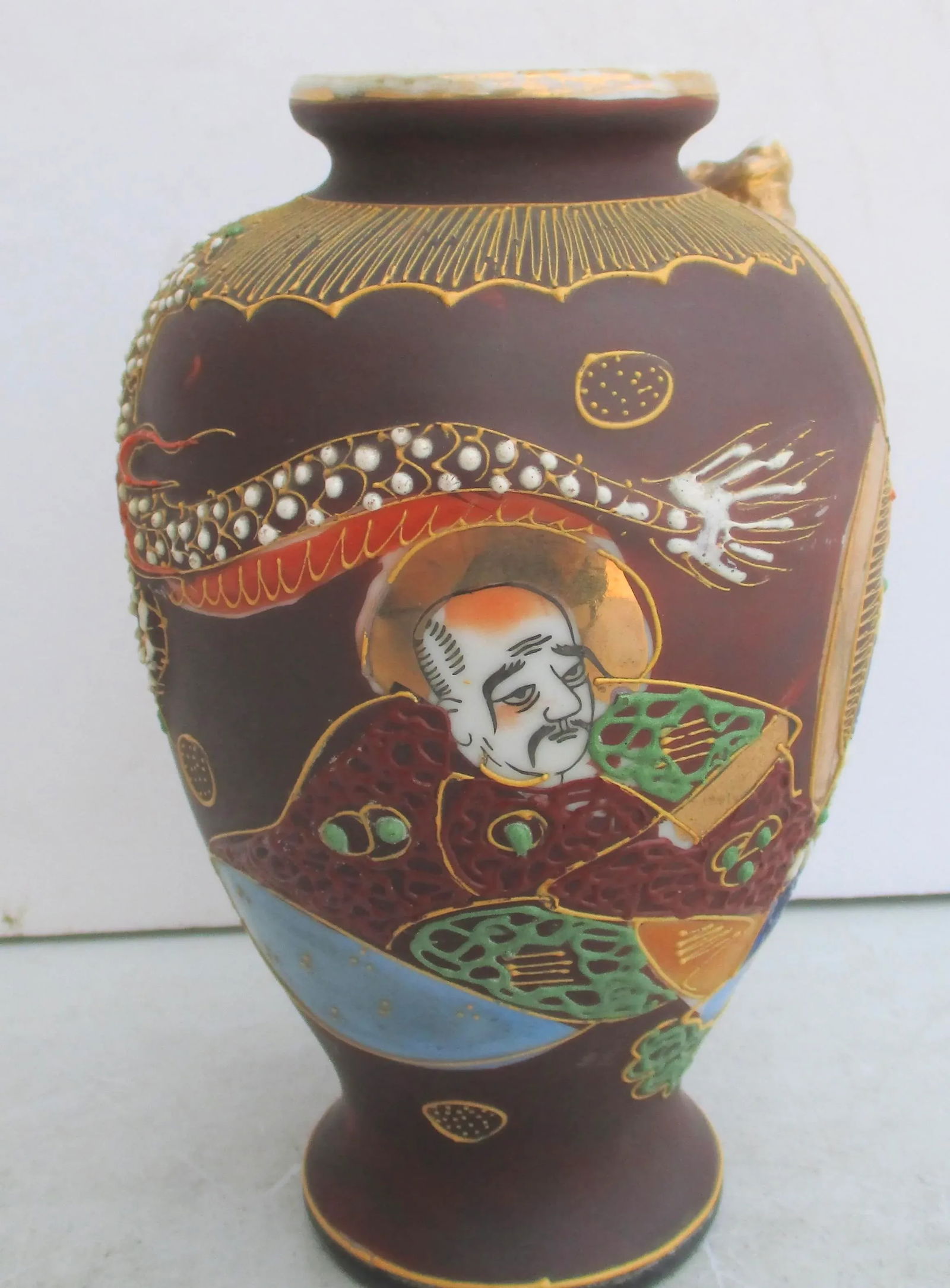 Satsuma Porcelain Vase Circa 1950s - 3