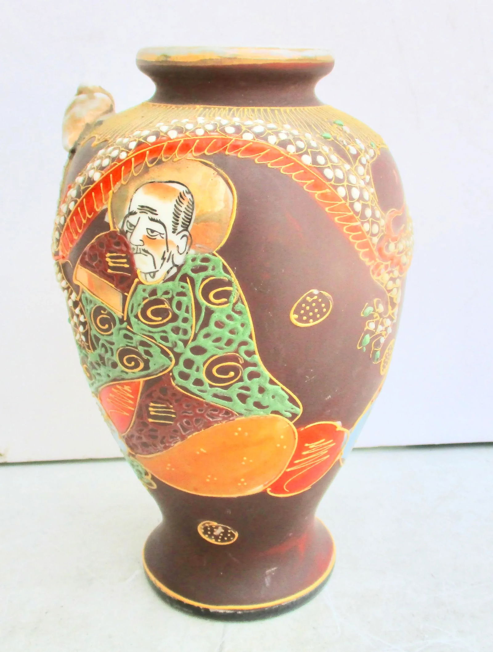Satsuma Porcelain Vase Circa 1950s - 6