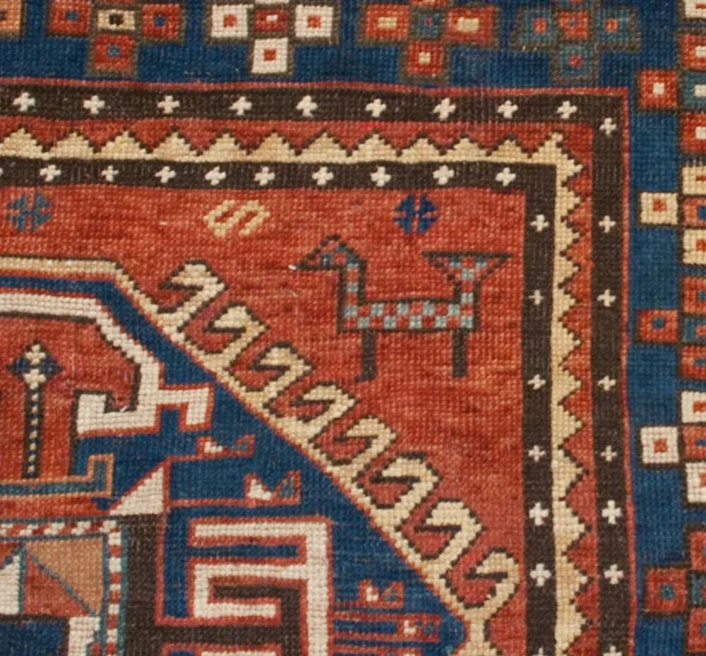 19th Century Geometric Medallion Kazak Rug - 4