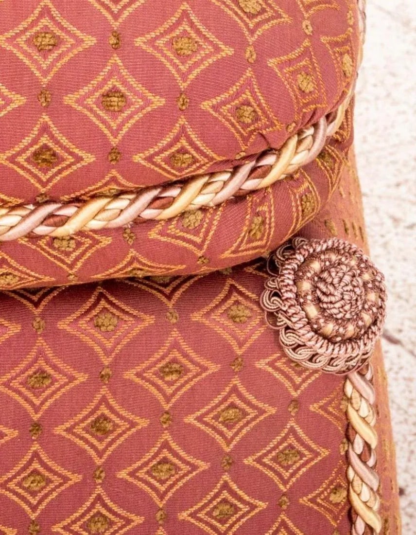 Square Ottoman with Square Cushion and Gathered Rope Corners - 3