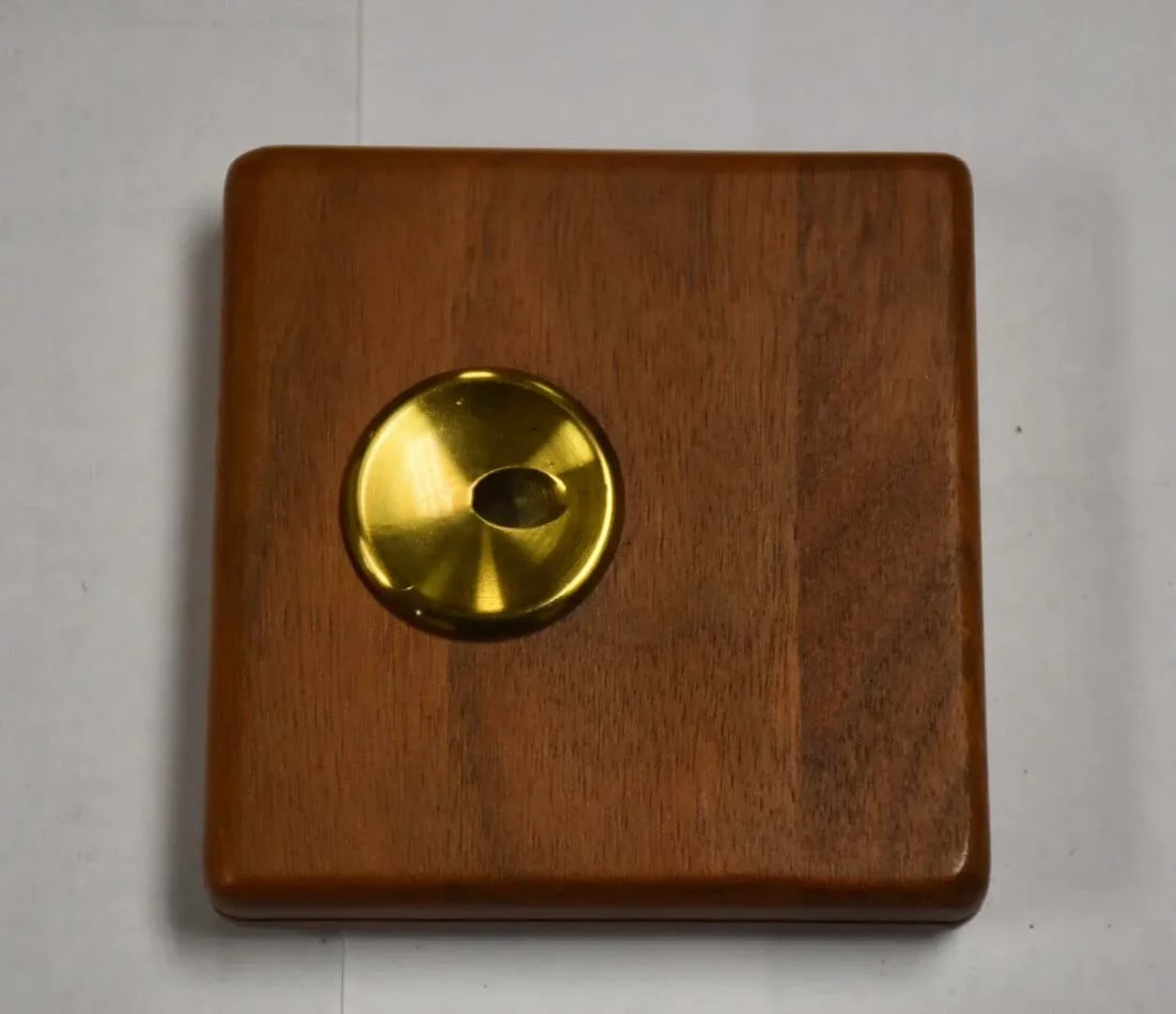 Walnut & Brass Feather Pen Holder - 2