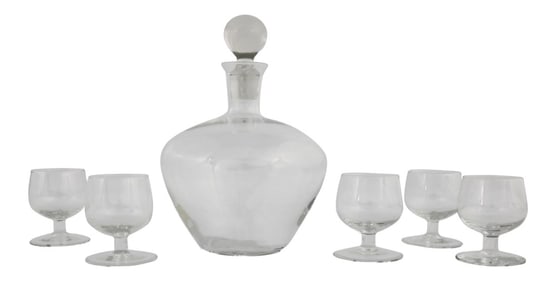 Tinka Decanter Set with Five Glasses by A. D. Copier for Royal Leerdam Holland