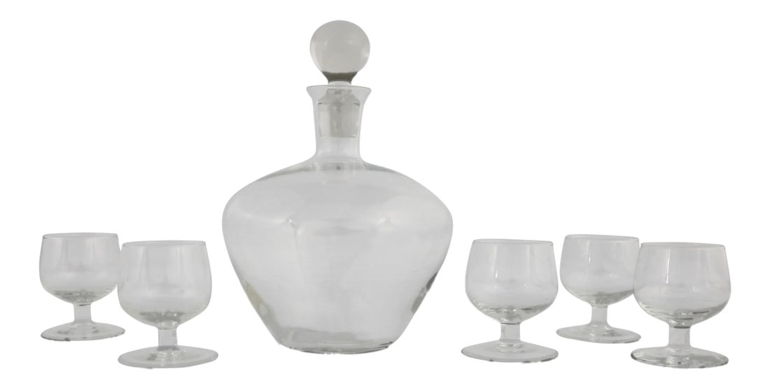 Tinka Decanter Set with Five Glasses by A. D. Copier for Royal Leerdam Holland (1 of 13)