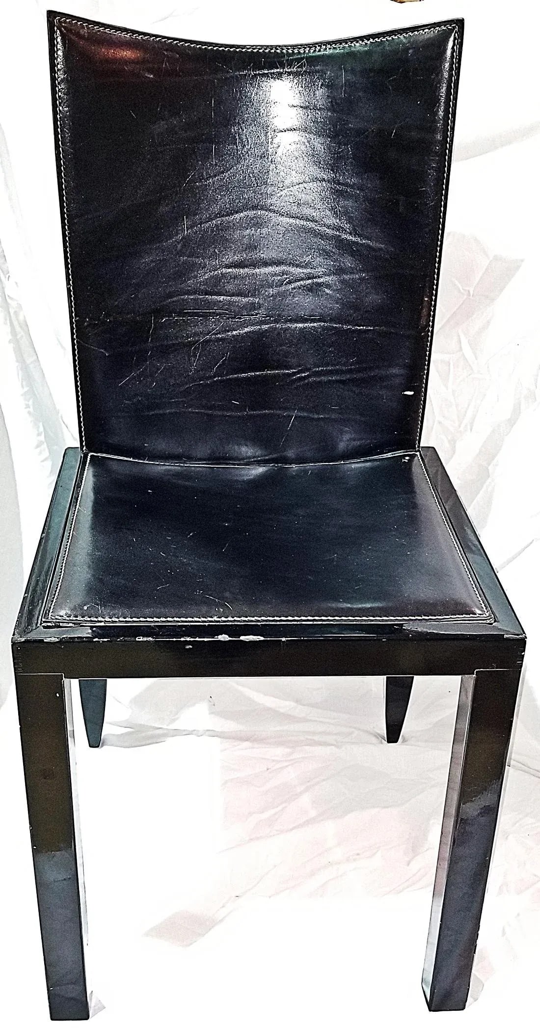 1970s Italian Modern Leather Desk Side Chair - 2