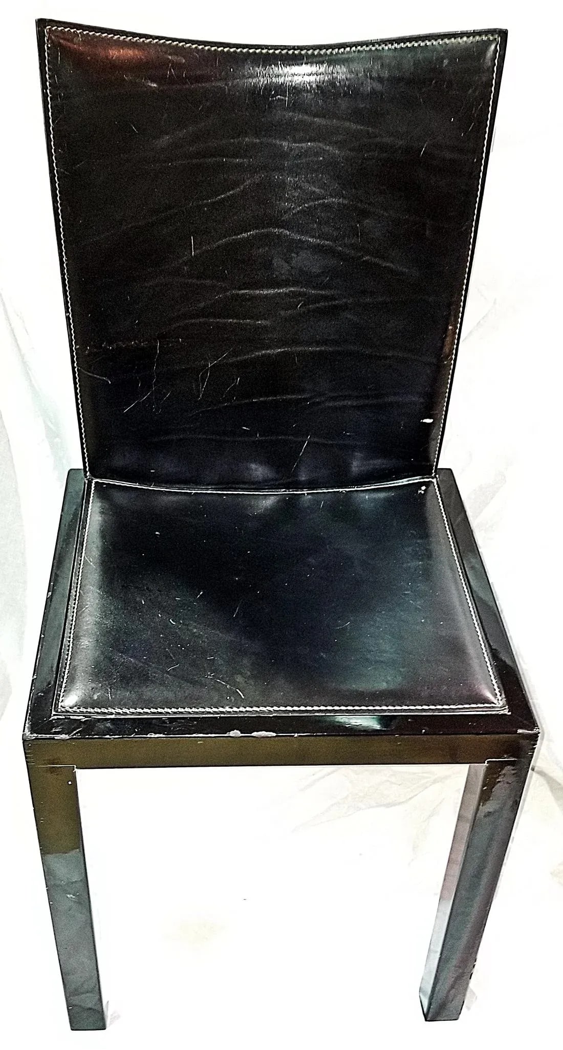 1970s Italian Modern Leather Desk Side Chair - 3