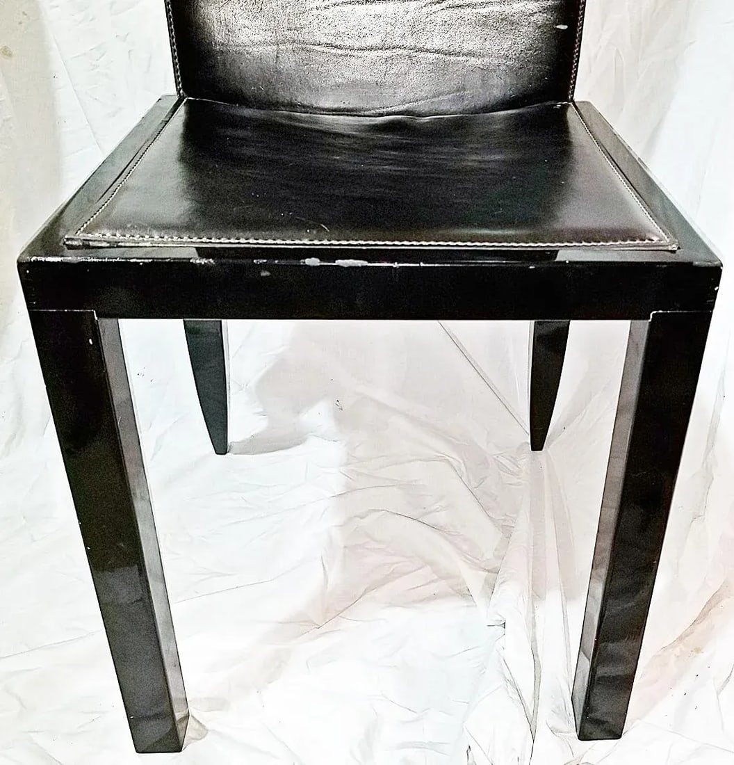 1970s Italian Modern Leather Desk Side Chair - 5