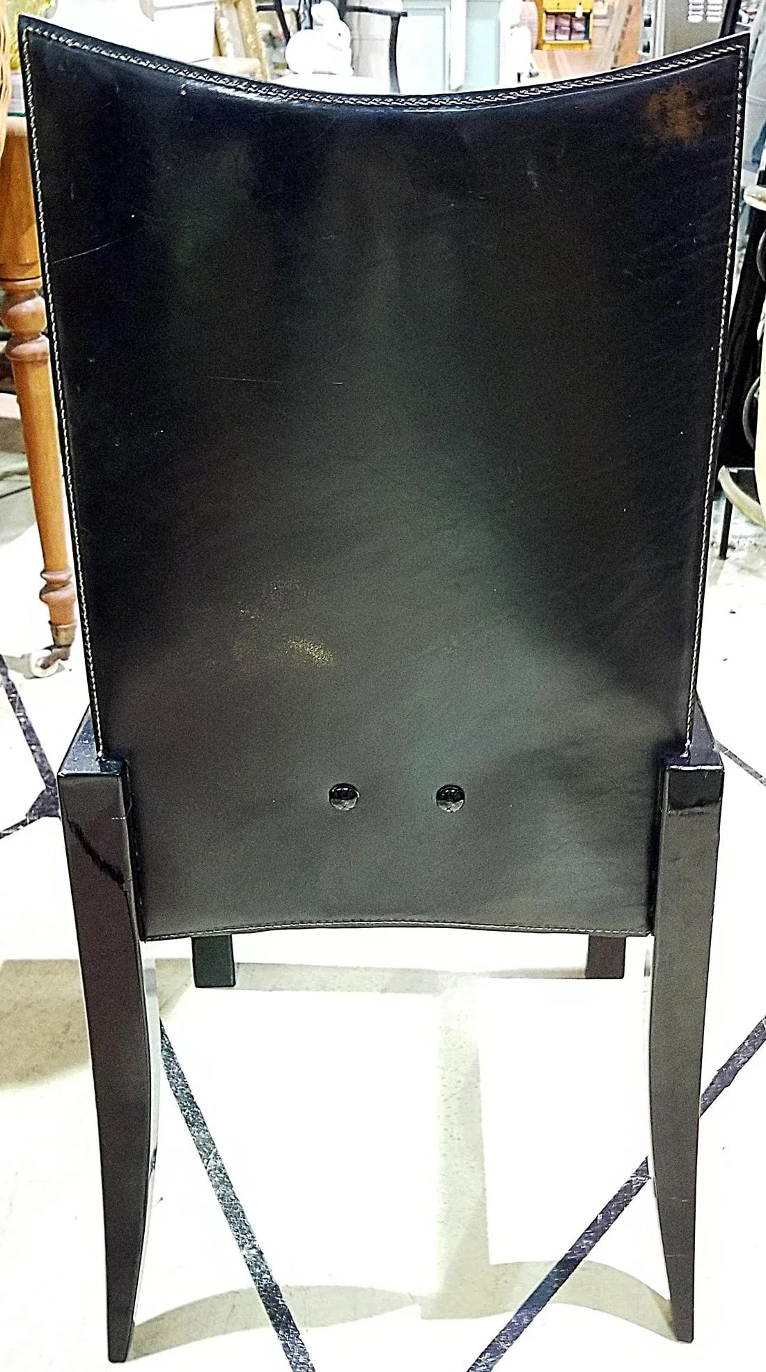 1970s Italian Modern Leather Desk Side Chair - 7