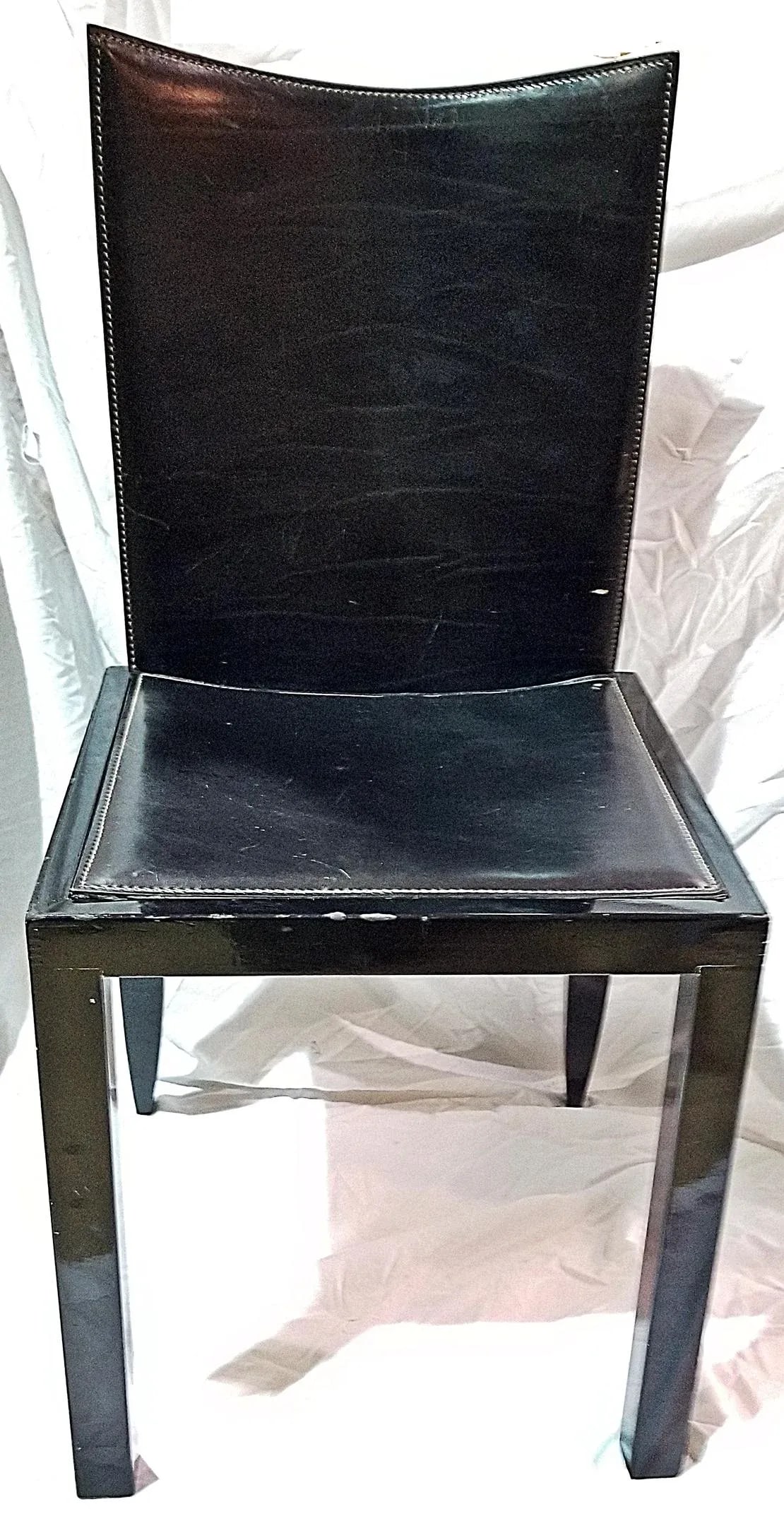 1970s Italian Modern Leather Desk Side Chair - 8