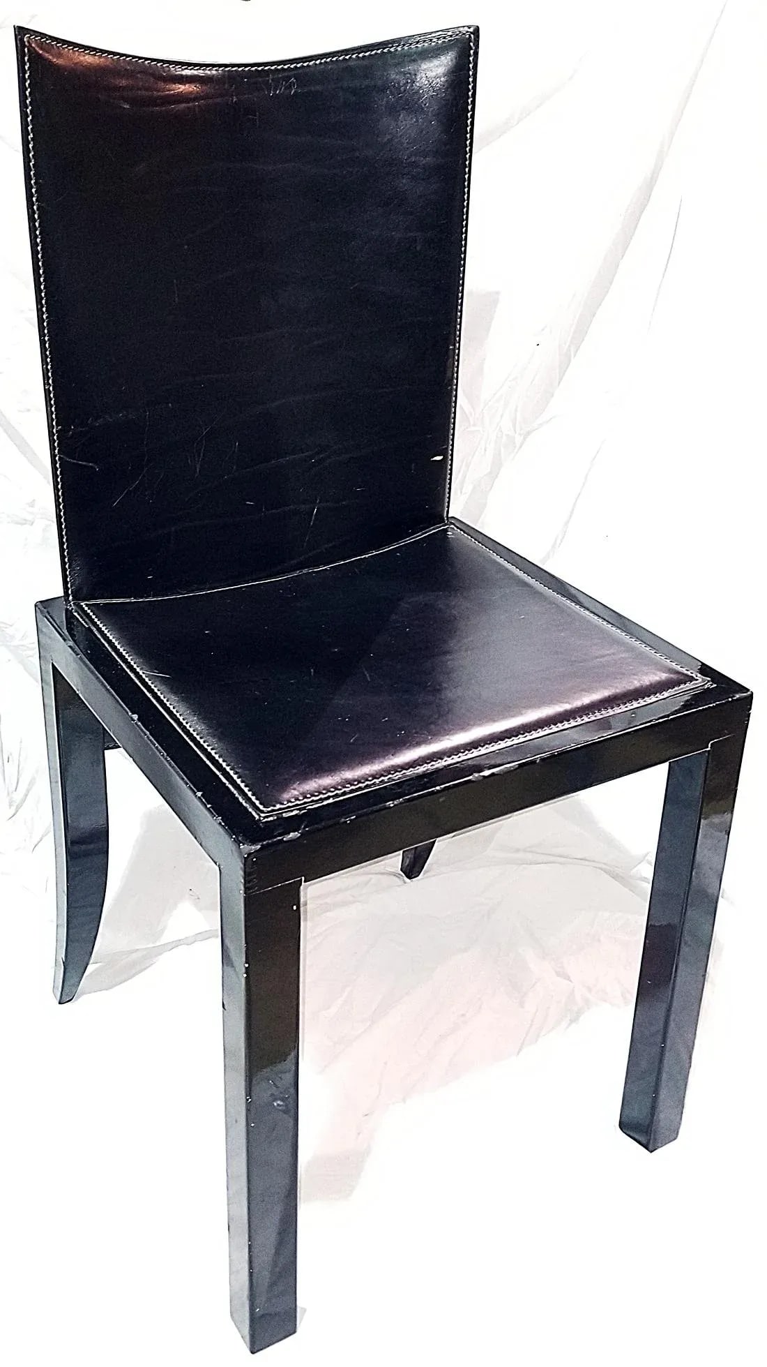 1970s Italian Modern Leather Desk Side Chair - 9