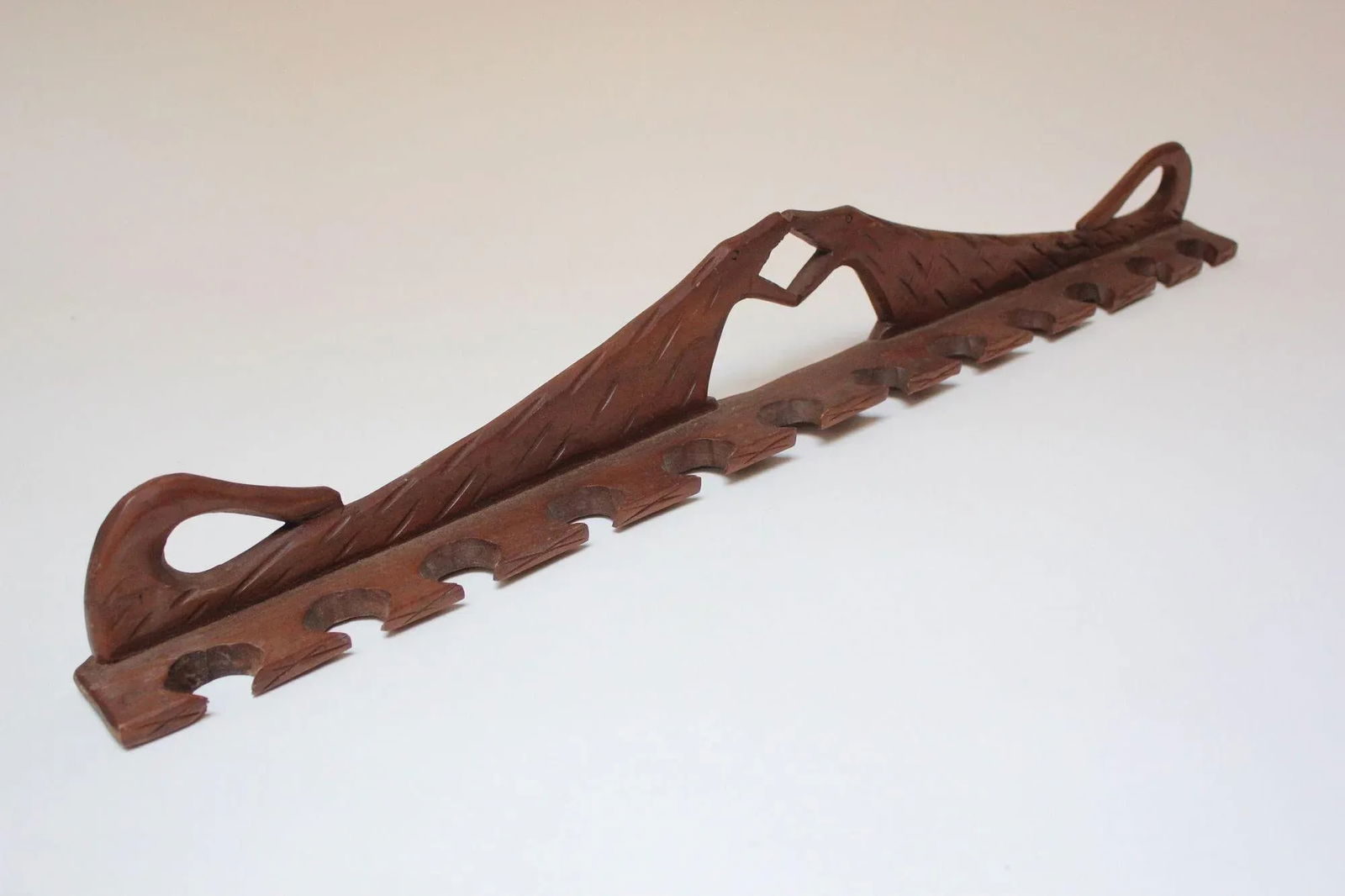 Folk Art Dual Dog Pipe Holder - 13