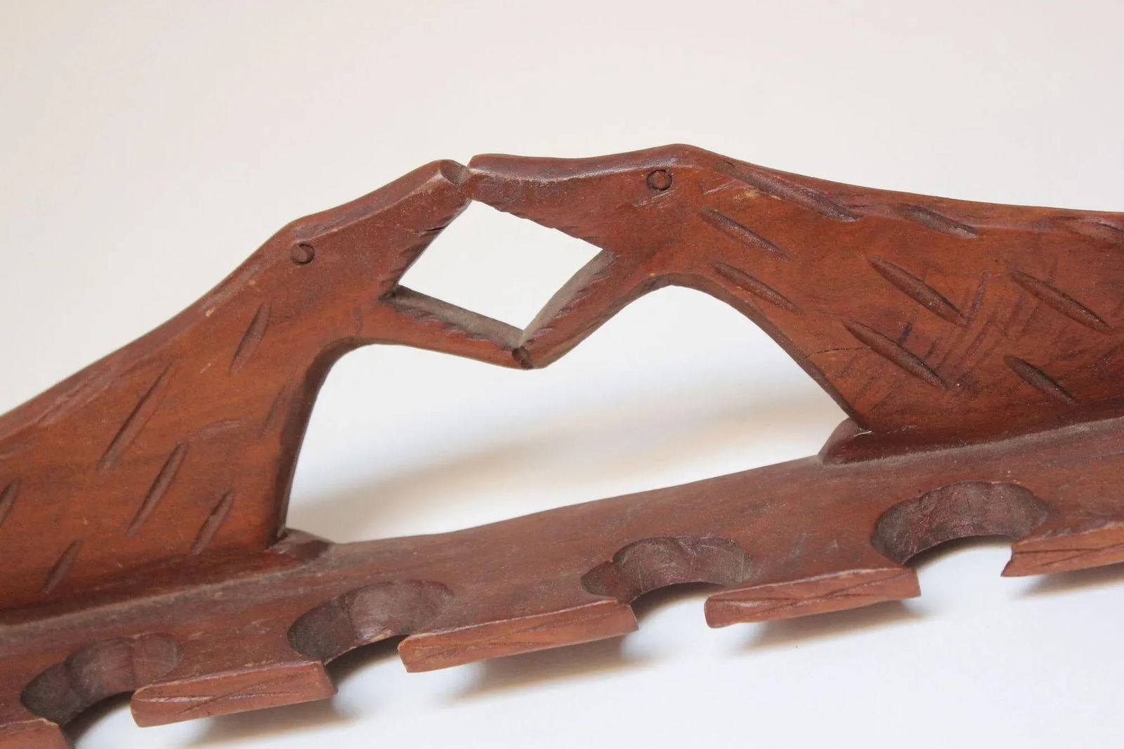 Folk Art Dual Dog Pipe Holder - 6