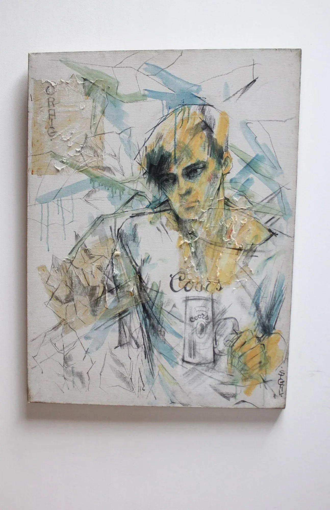 Ek Sigal "Craig" Mixed Media Portrait on Canvas - 13