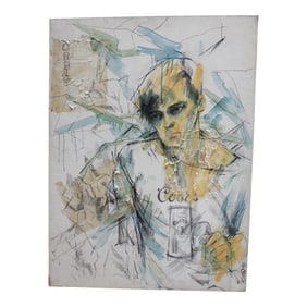 Ek Sigal "Craig" Mixed Media Portrait on Canvas