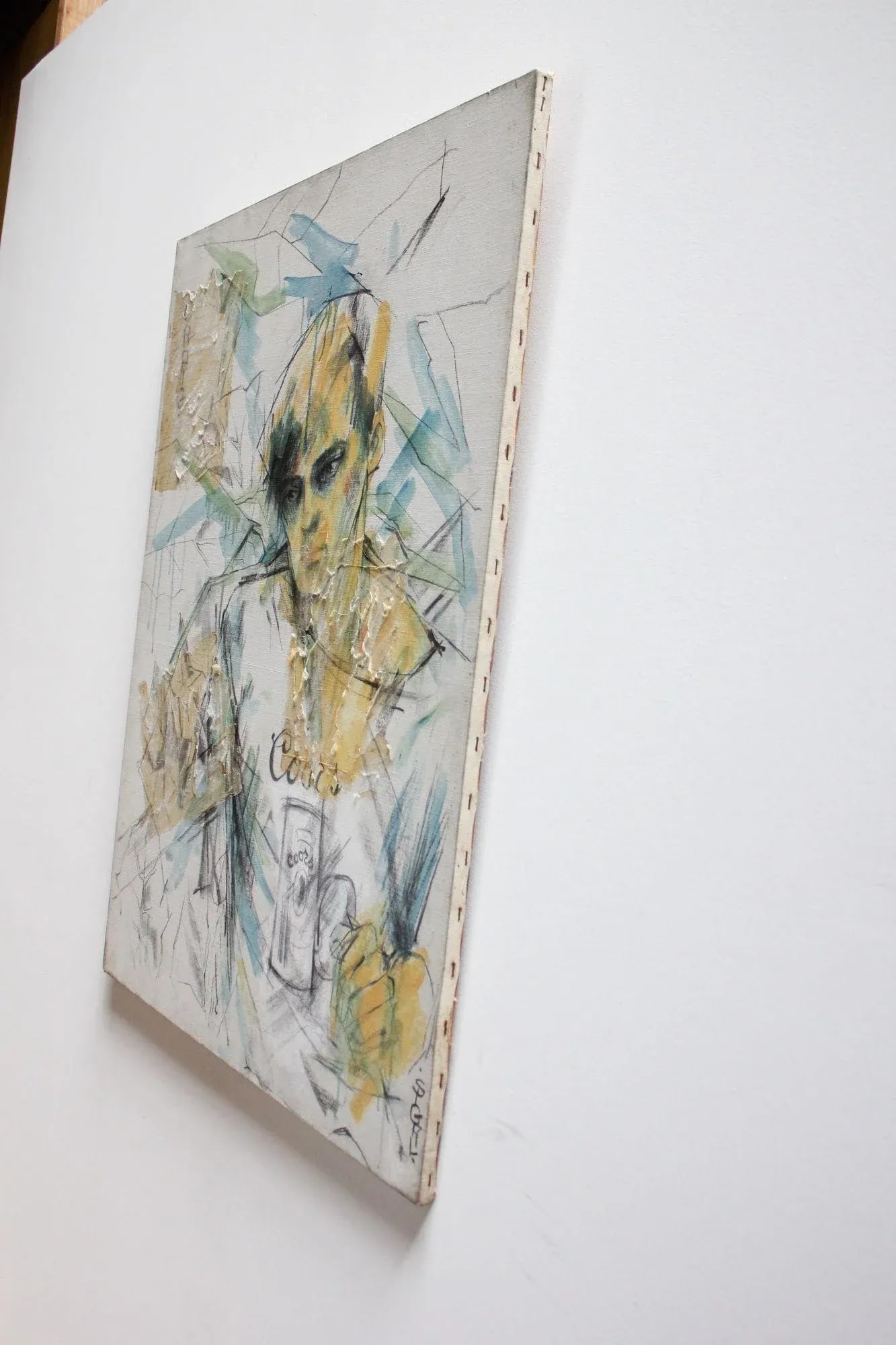 Ek Sigal "Craig" Mixed Media Portrait on Canvas - 3