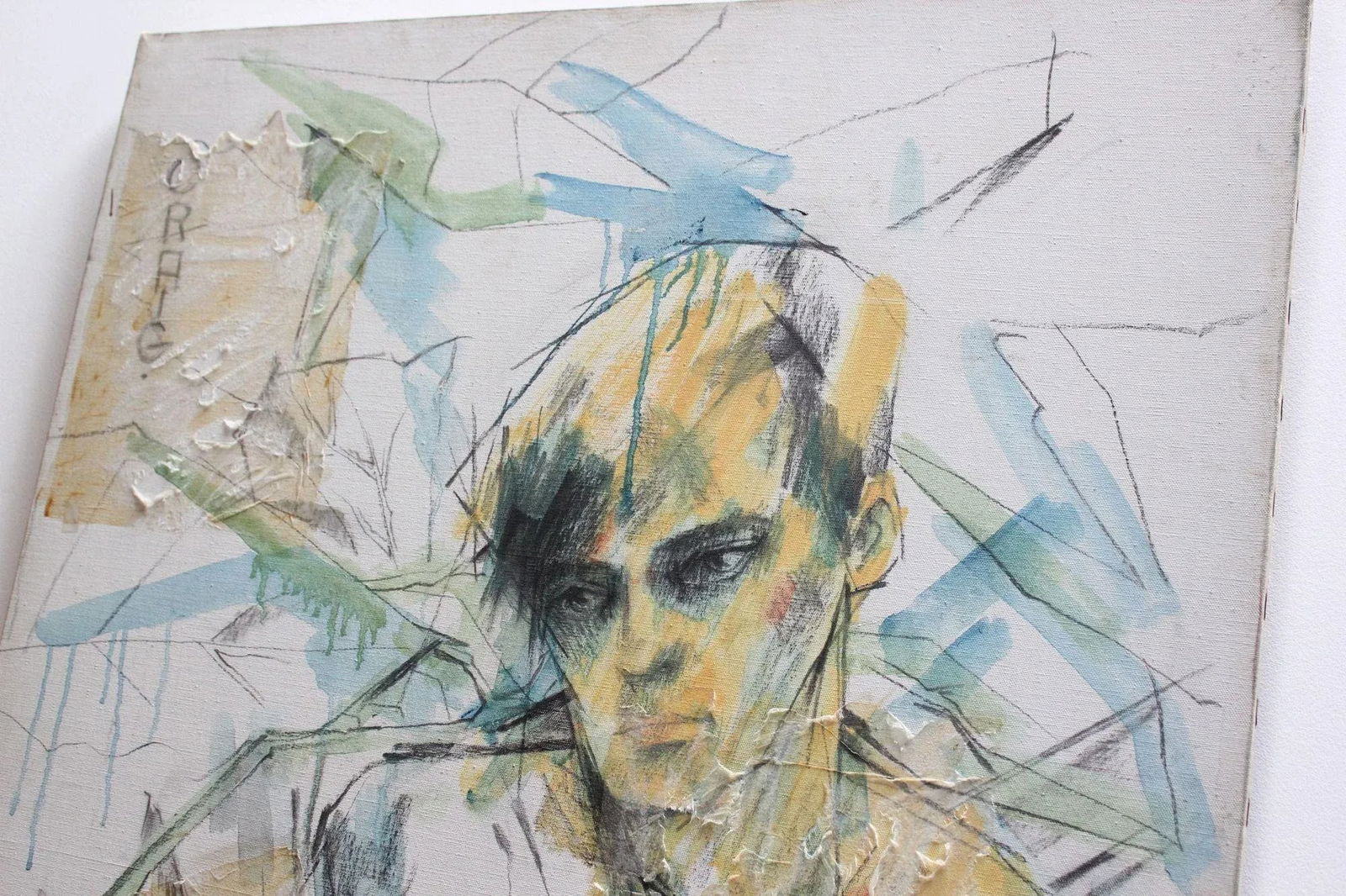 Ek Sigal "Craig" Mixed Media Portrait on Canvas - 5