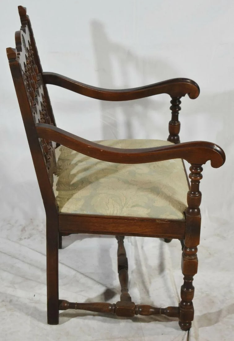 Kittinger Mahogany William and Mary Arm Chair Pilgrim Style Early American - 2