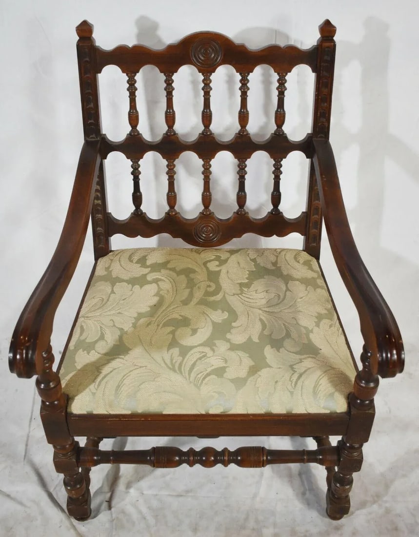Kittinger Mahogany William and Mary Arm Chair Pilgrim Style Early American - 6