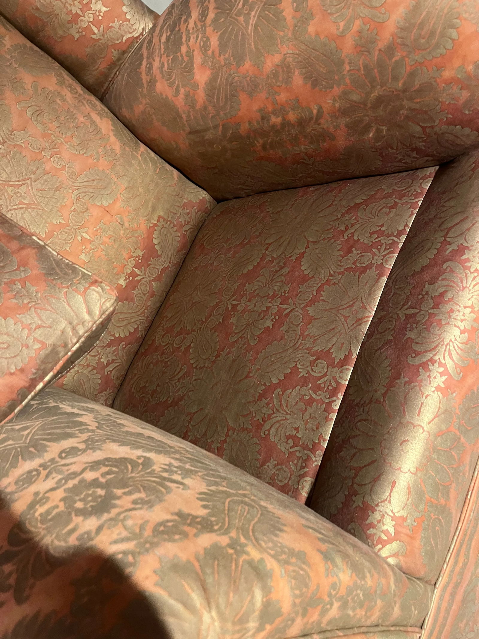 Wingback Plush Club Chair George Smith Style Upholstered in Fortuny Impero Fabric From Italy - 10