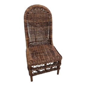Vintage Rustic European Woven Wicker Chair